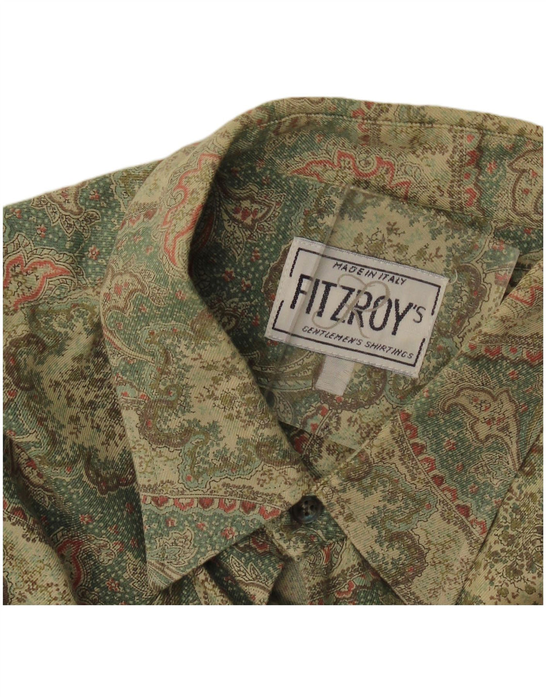 Camicia vintage da uomo in flanella grande kaki Paisley