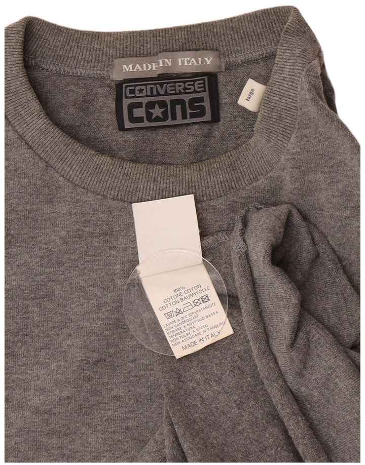 Converse Top da uomo a maniche lunghe in cotone mélange grande grigio