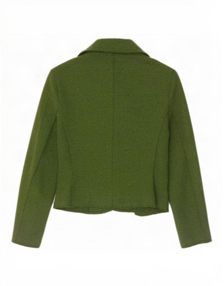 Giacca blazer a 2 bottoni Marks & Spencer da donna UK 10 piccola lana verde