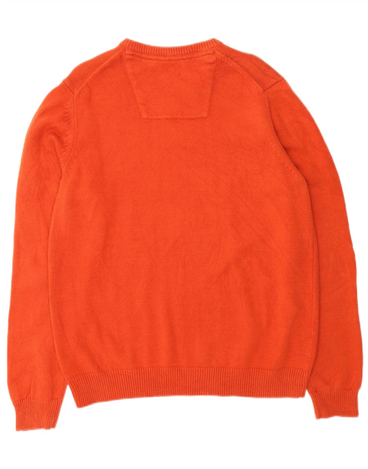 IZOD Mens V-Neck Jumper Sweater Large Orange Vintage Izod and Second-Hand Izod from Messina Hembry 