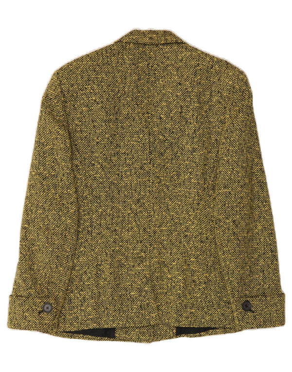 MONDI Womens 4 Button Blazer Jacket EU 38 Medium Yellow Flecked Wool