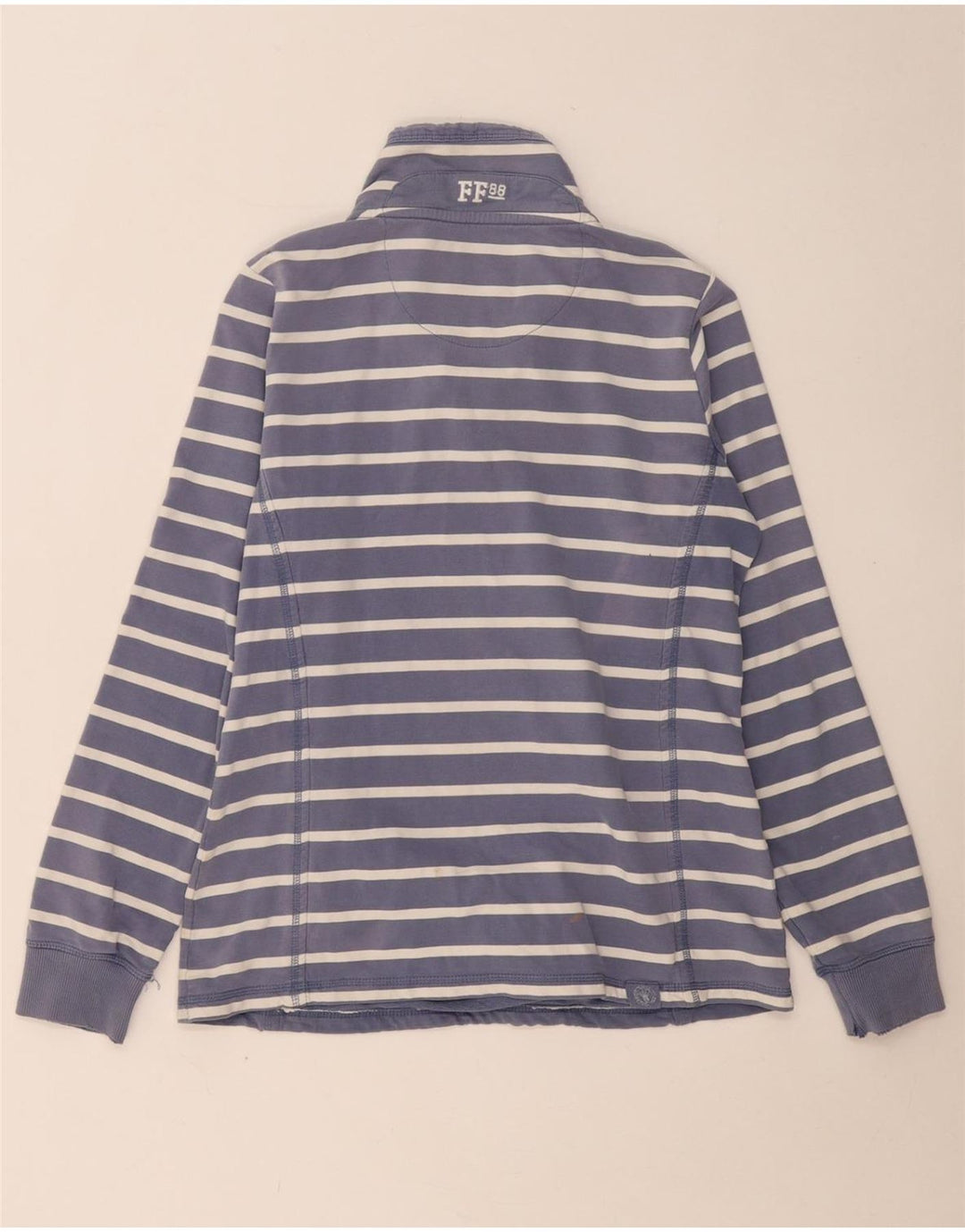 FAT FACE Felpa oversize da donna Maglione UK 10 Small Blu Navy a righe