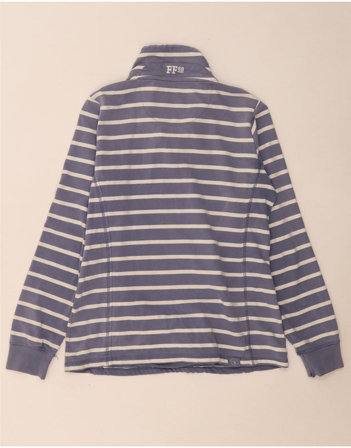 FAT FACE Felpa oversize da donna Maglione UK 10 Small Blu Navy a righe