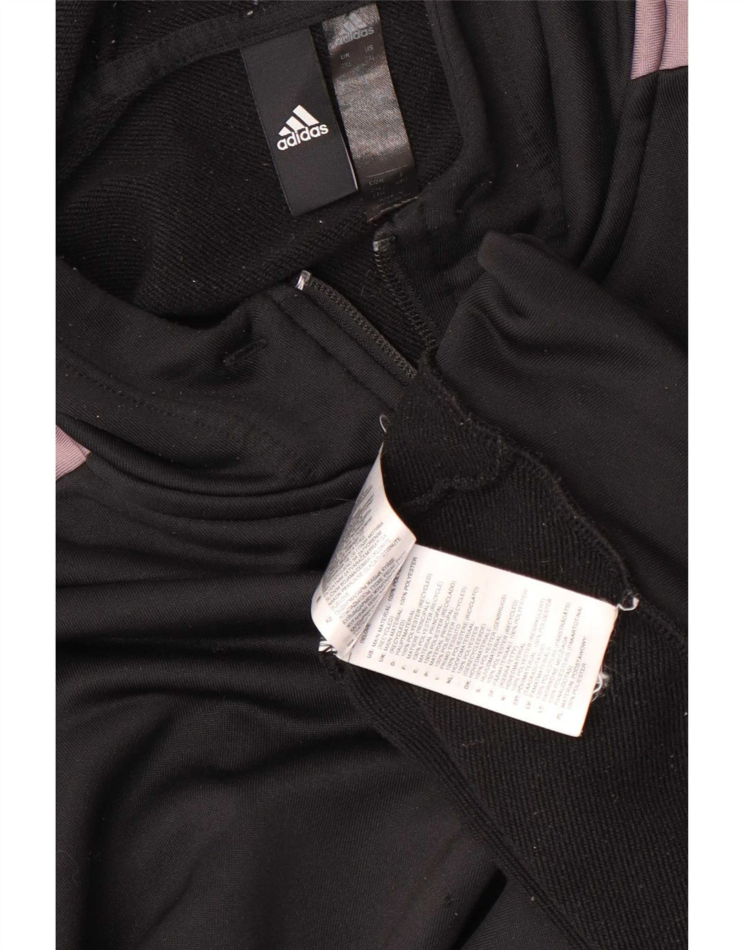 Maglione con cappuccio e zip da uomo Adidas 2XL poliestere nero