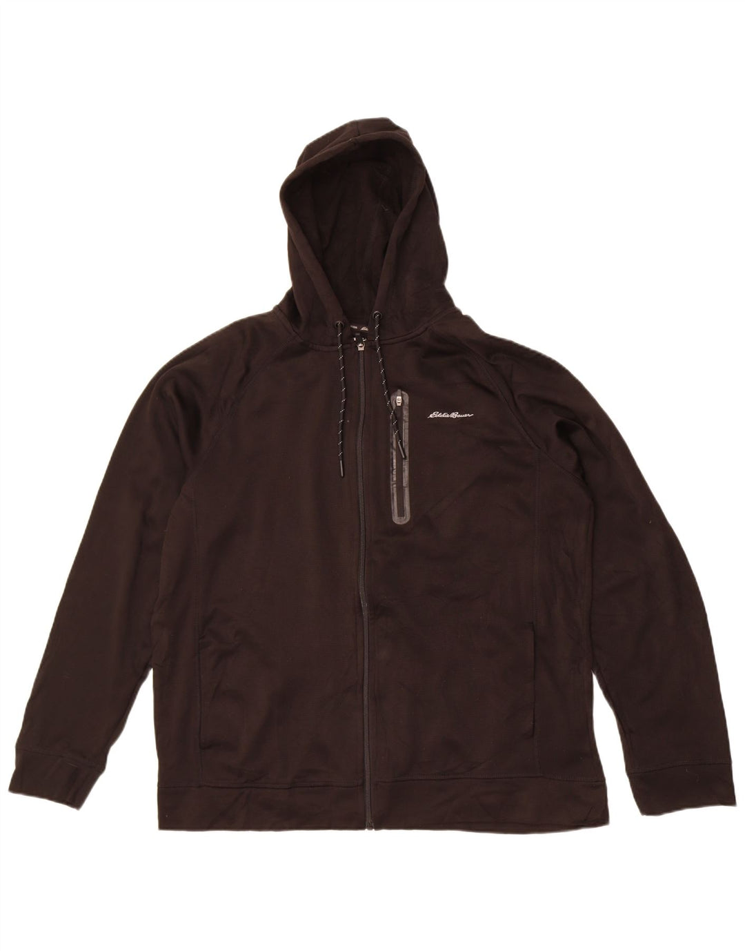 Felpa con cappuccio e zip da uomo Eddie Bauer XL poliestere nero
