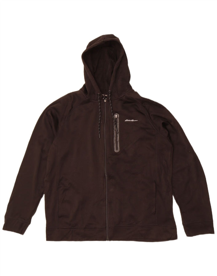 Felpa con cappuccio e zip da uomo Eddie Bauer XL poliestere nero