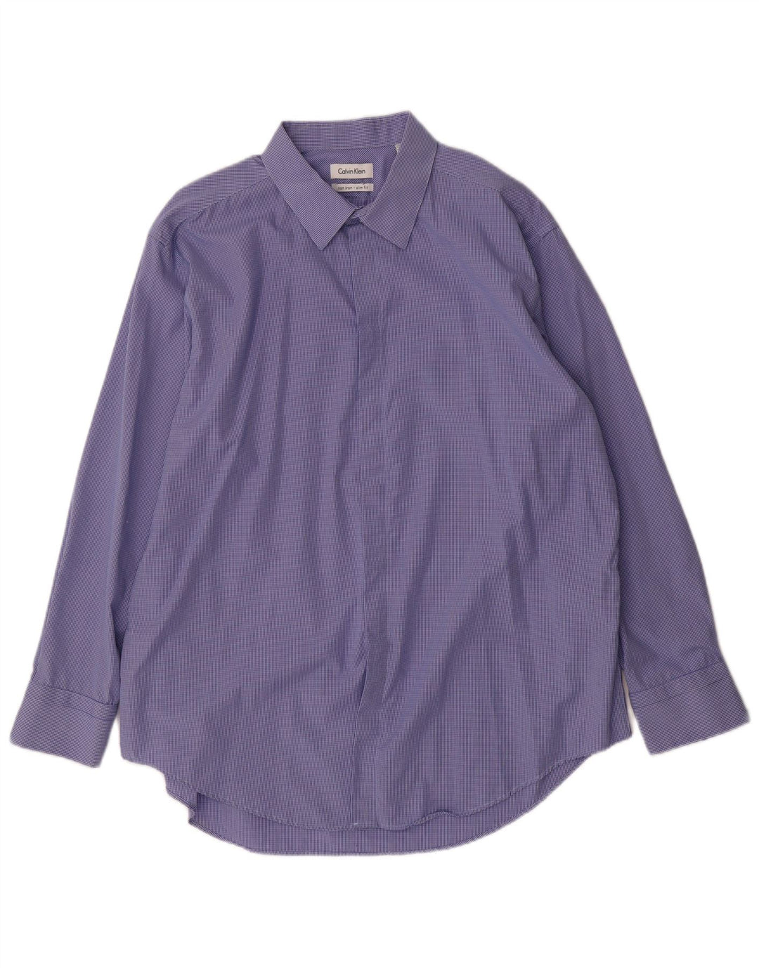 CALVIN KLEIN Camicia slim fit da uomo taglia 17 1/2 XL cotone a quadri blu