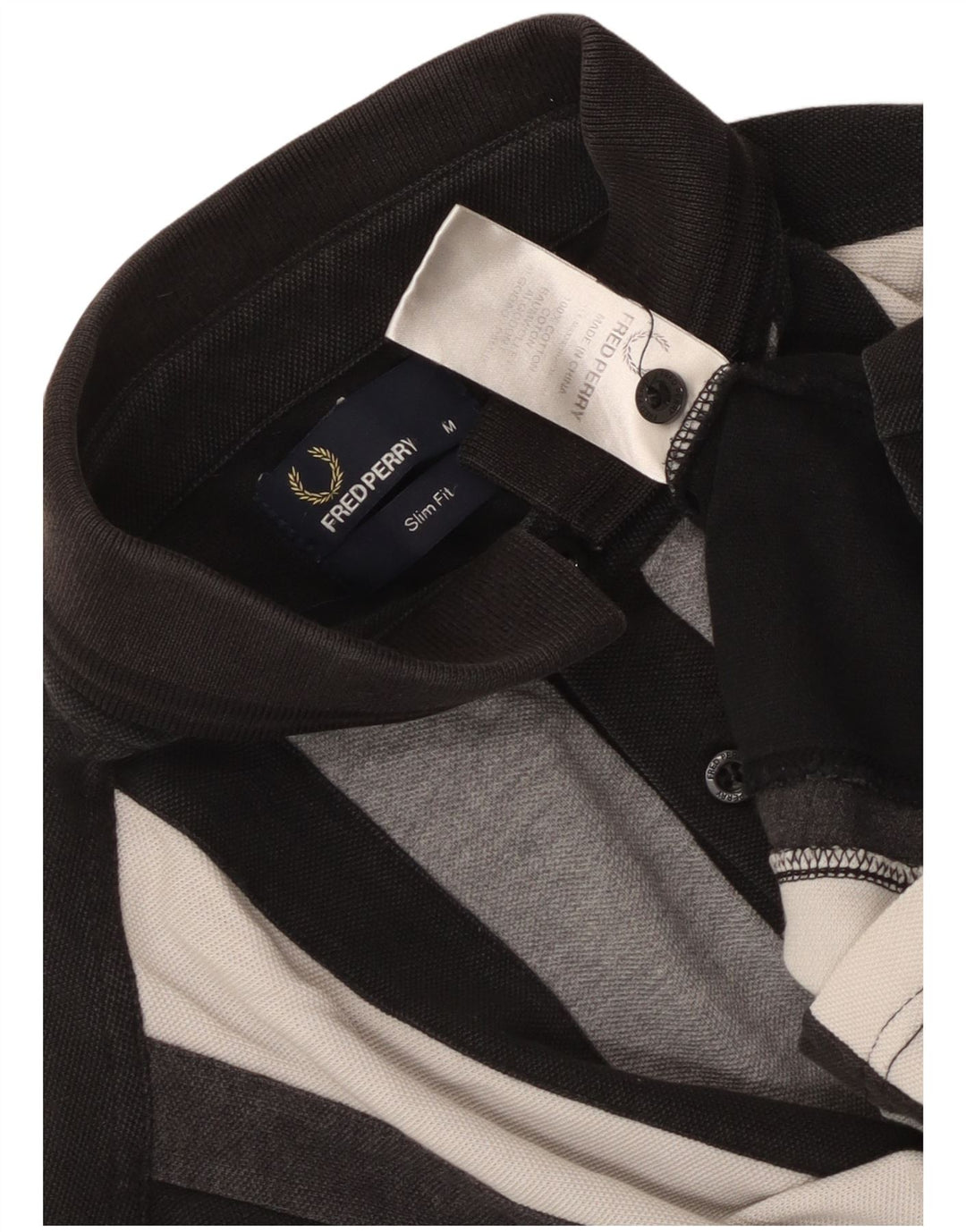 Polo Fred Perry da uomo slim fit in cotone color block medio nero