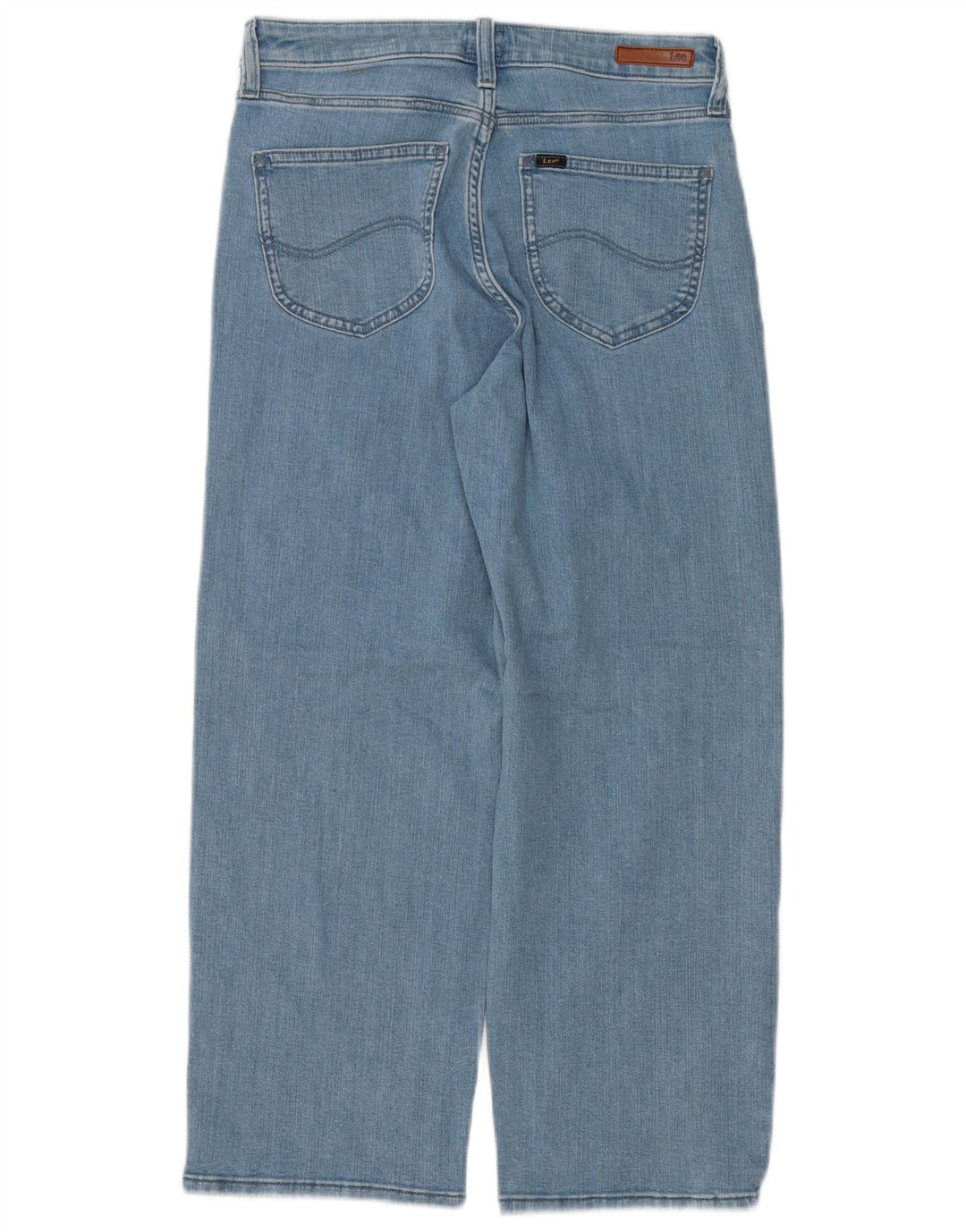 Jeans Lee da donna a gamba larga corta W29 L25 cotone blu