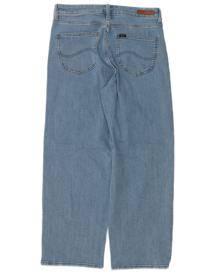 Jeans Lee da donna a gamba larga corta W29 L25 cotone blu