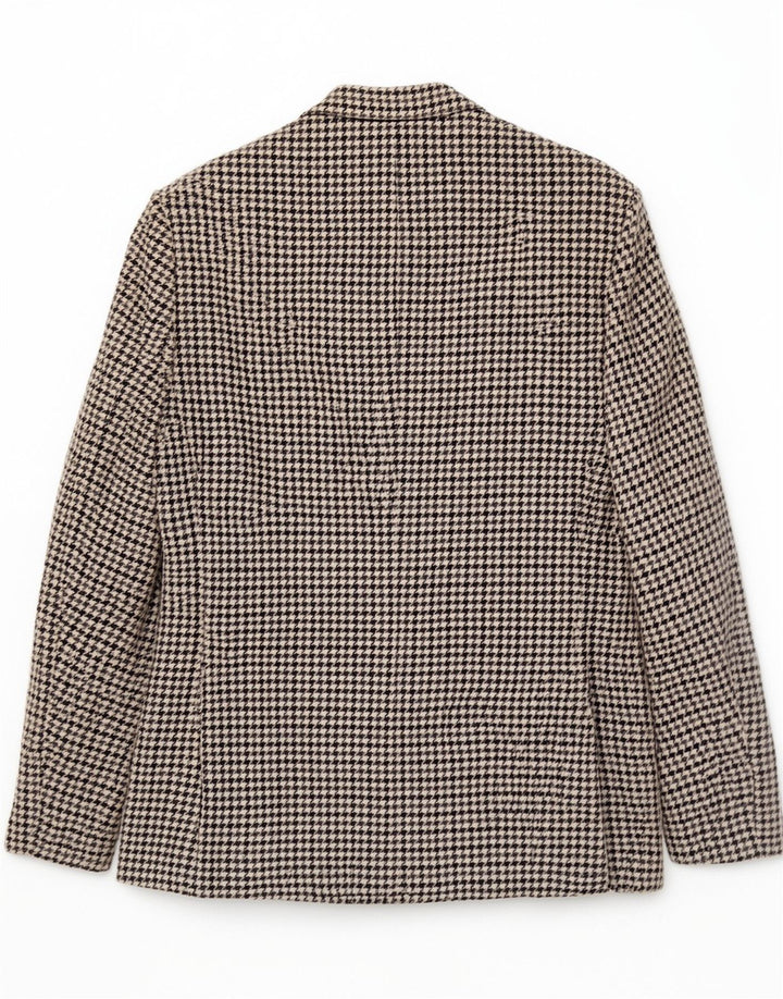 Giacca blazer vintage da uomo a 2 bottoni UK 36 piccola lana pied de poule grigia
