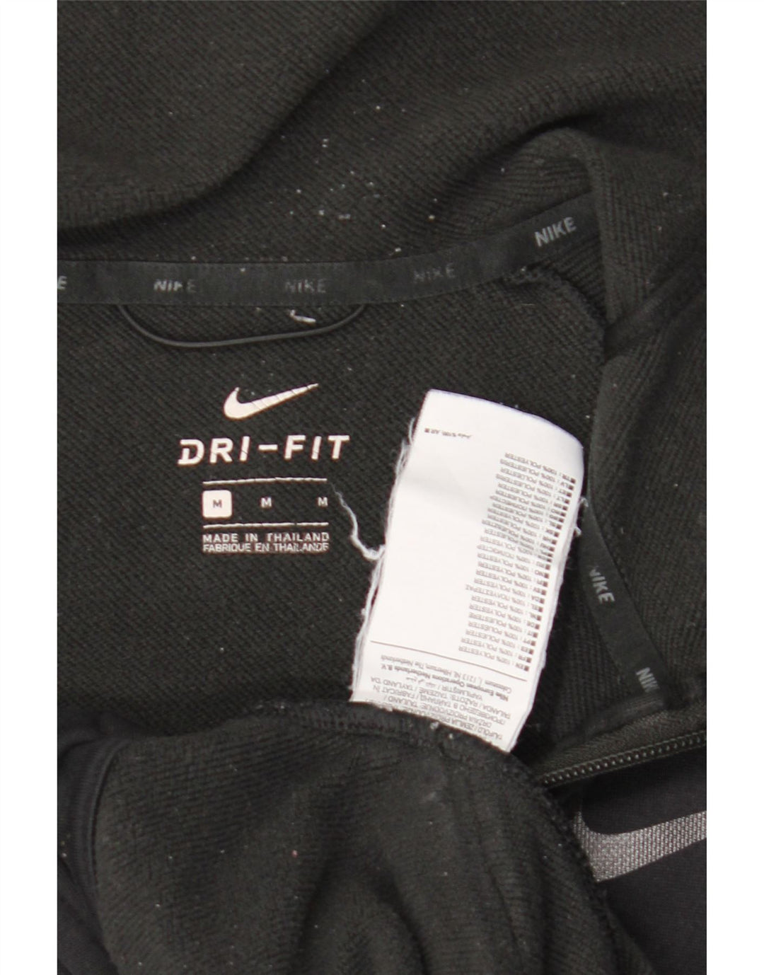 Felpa con cappuccio e zip Nike Dri Fit da uomo in poliestere nero medio