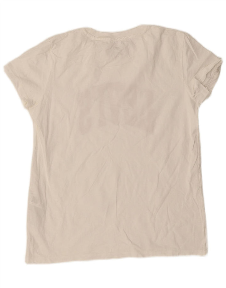 T-shirt grafica da donna Levi's Top UK 14 cotone bianco medio