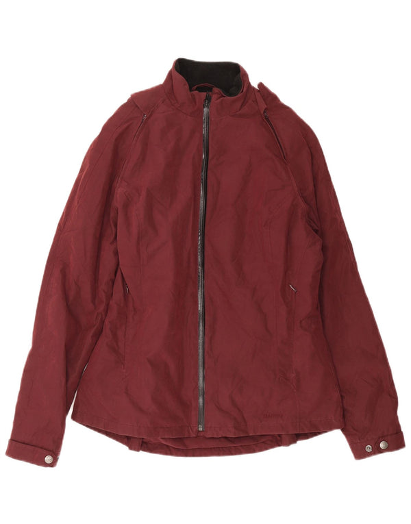 BARBOUR Womens Bomber Jacket UK 14 Large Burgundy Polyester