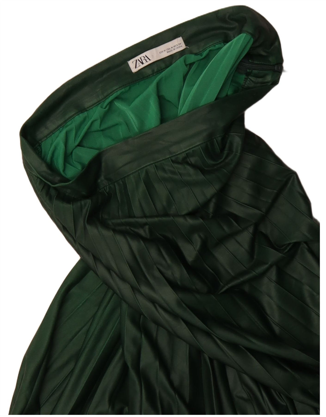 Gonna a pieghe Zara da donna media W28 verde