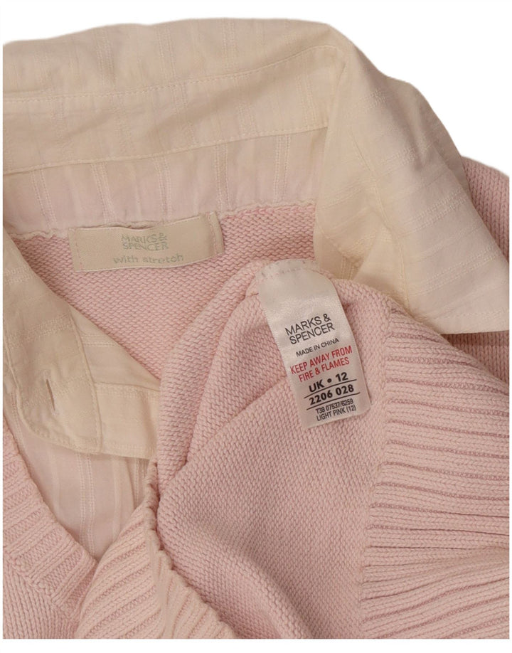Maglione maglione collo alto da donna Marks & Spencer UK 12 Rosa medio