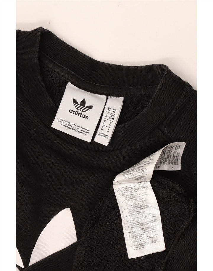 Felpa grafica da uomo Adidas Felpa media in cotone nero