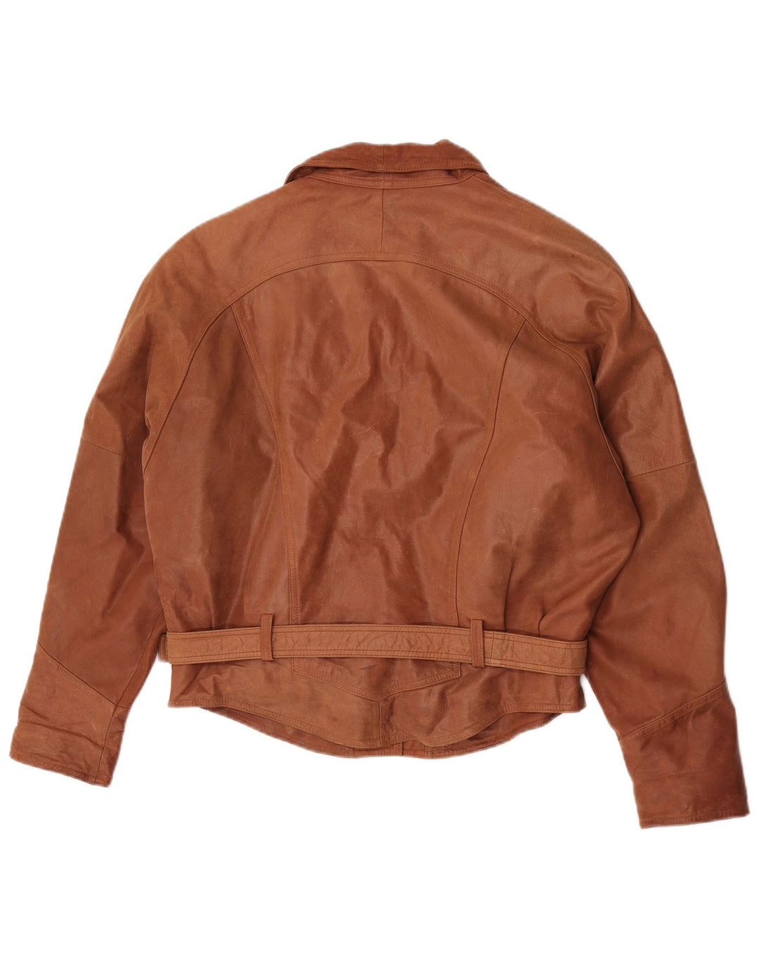 Giacca in pelle vintage da donna UK 18 XL Marrone