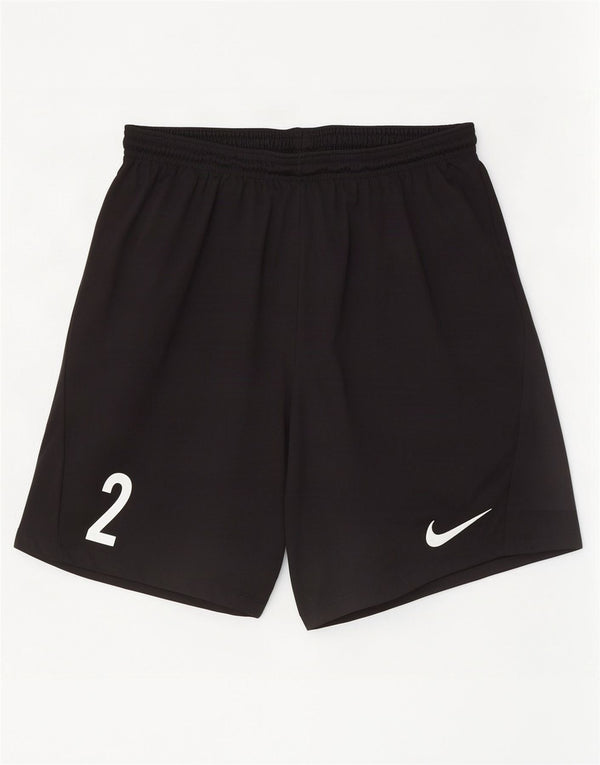 Nike Womens Dri Fit Graphic Sport Shorts UK 16 Large Black Polyester