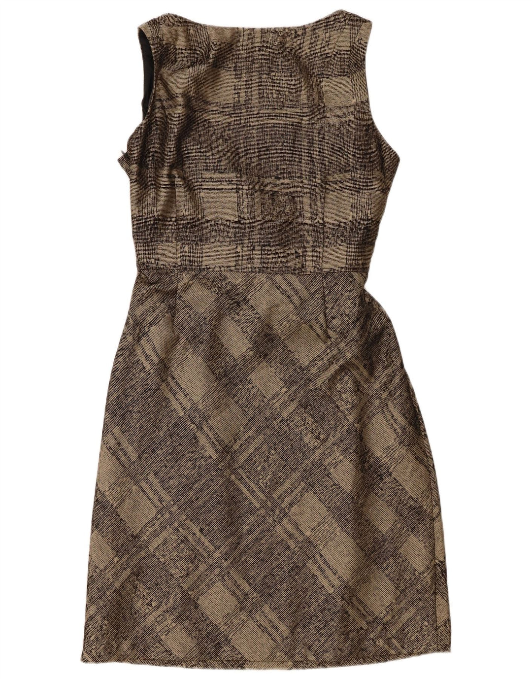 Abito a trapezio senza maniche da donna Monsoon UK 16 Classico scozzese grande marrone