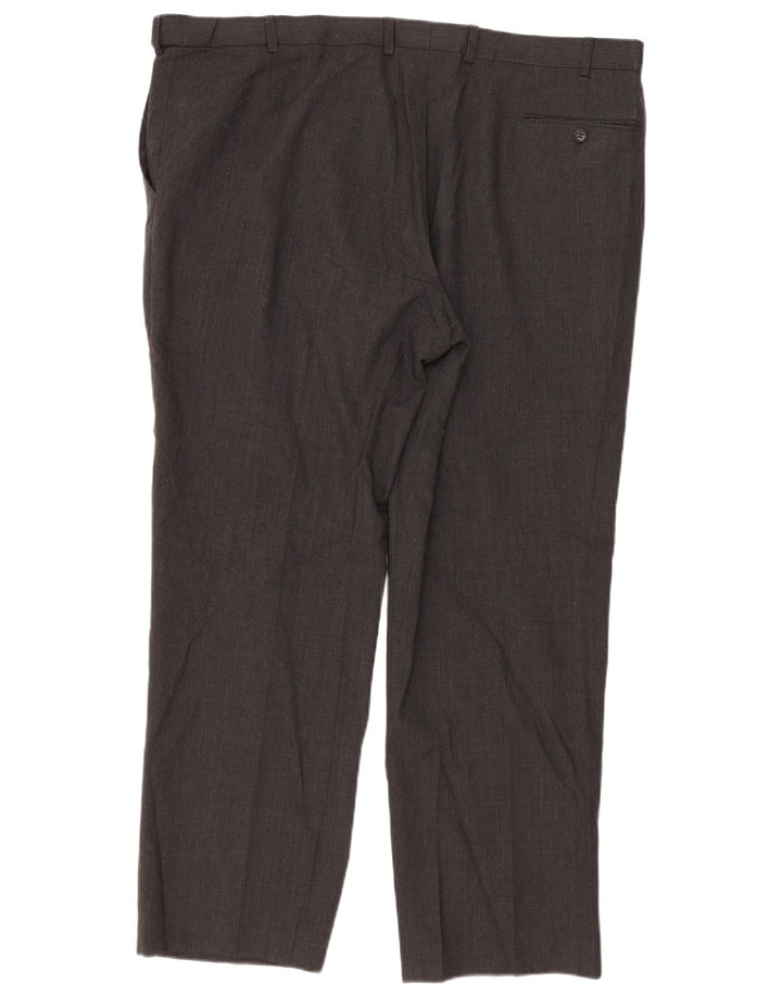 Pantaloni da abito vestibilità regolare da uomo Marks & Spencer W44 L31 lana grigia