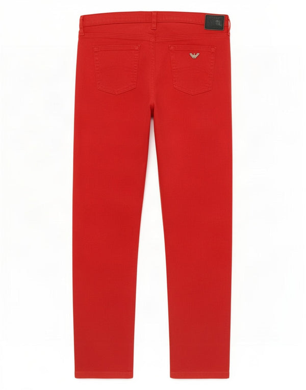 Pantaloni casual dritti da donna Armani W32 L29 Lino rosso