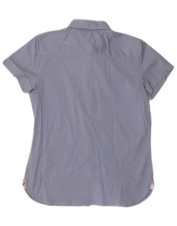 Camicia a maniche corte da donna Tommy Hilfiger US 10 Large in cotone blu