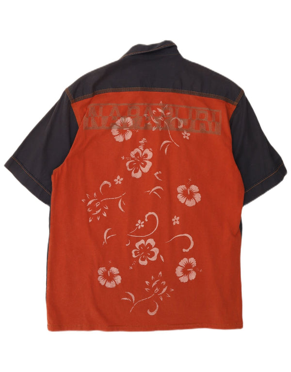 Camicia a maniche corte grafica da uomo NAPAPIJRI medio blu navy floreale