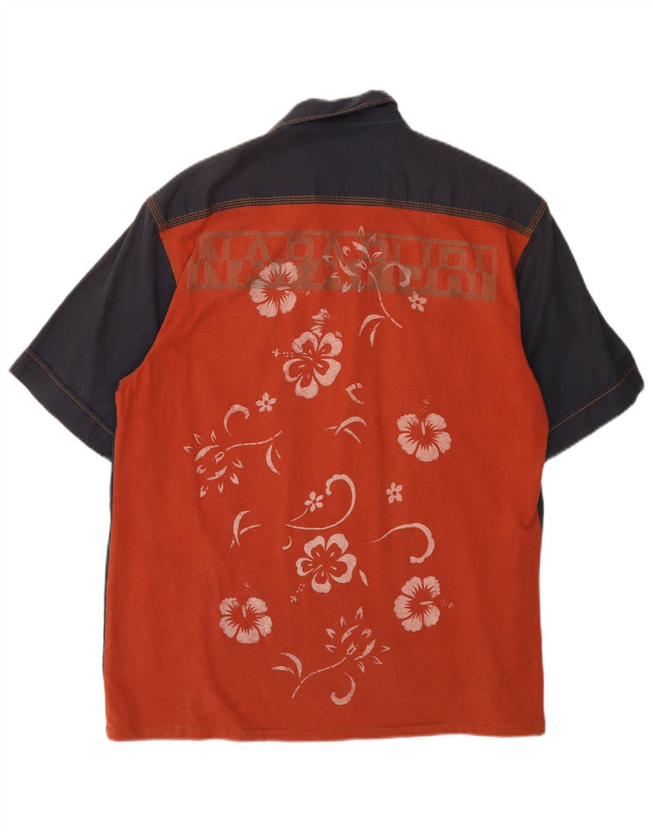 Camicia a maniche corte grafica da uomo NAPAPIJRI medio blu navy floreale