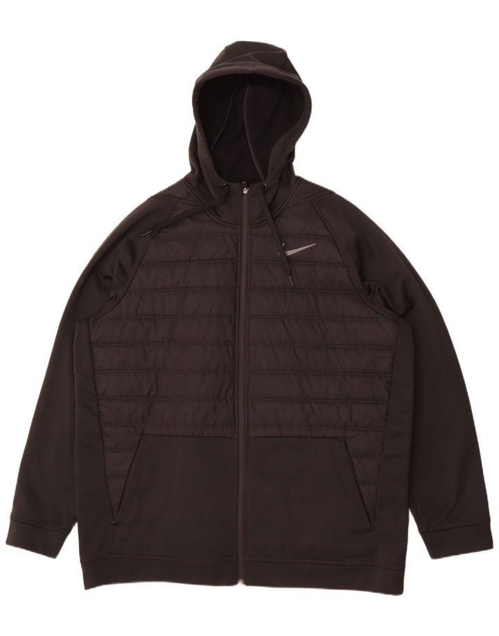 Giacca imbottita con cappuccio Nike da uomo UK 42 XL nylon nero