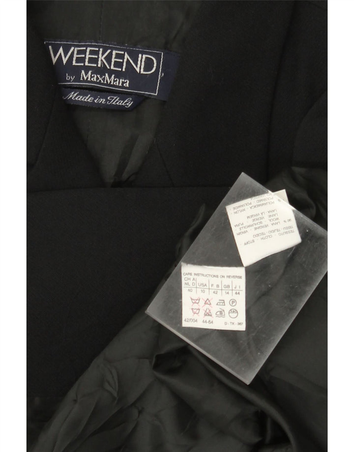 Giacca blazer doppiopetto da weekend da donna Max Mara UK 14 grande nera