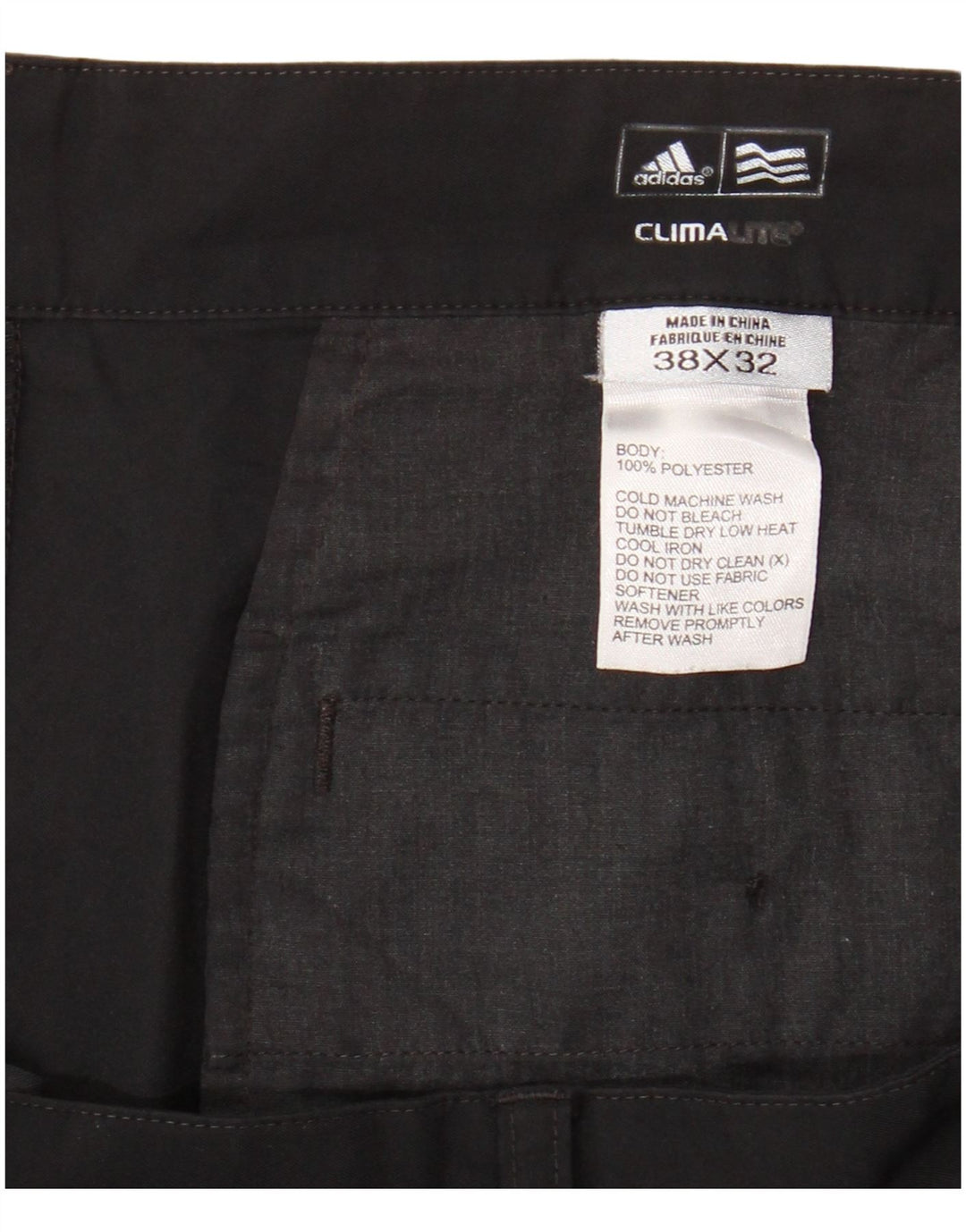 ADIDAS Mens Climalite Straight Chino Trousers W38 L32 Black Polyester
