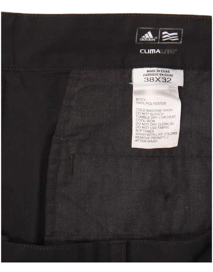 ADIDAS Mens Climalite Straight Chino Trousers W38 L32 Black Polyester