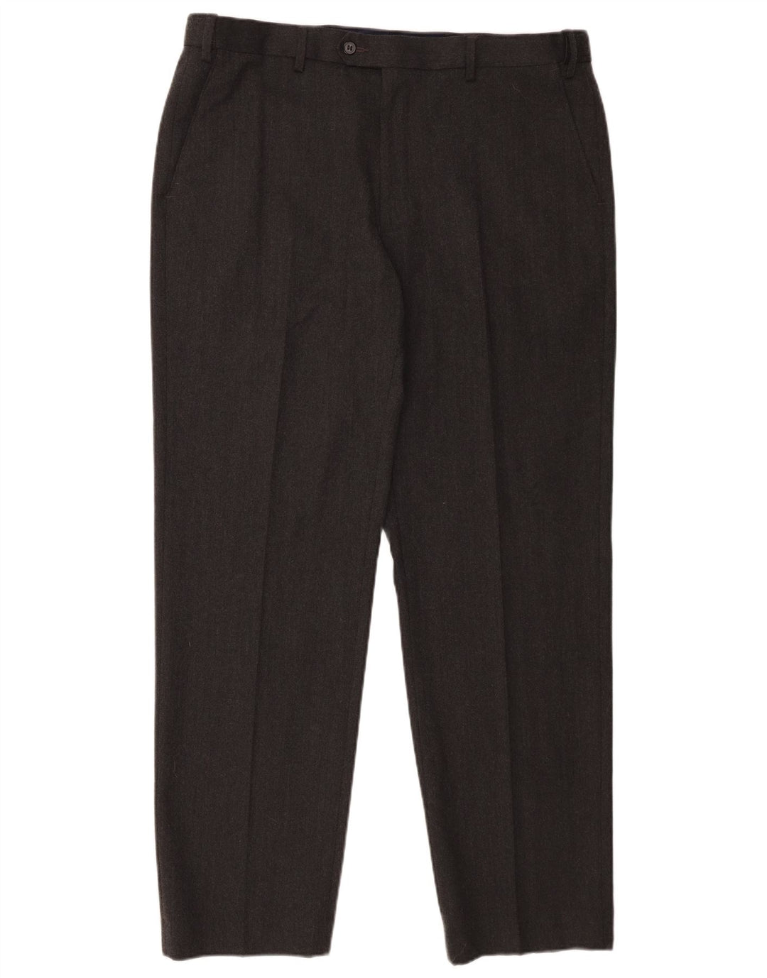 Pantaloni da abito dritti da uomo Marks & Spencer W38 L31 in cotone grigio