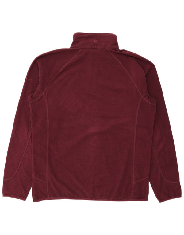 Maglione in pile da donna Berghaus con zip e collo UK 18 XL poliestere bordeaux