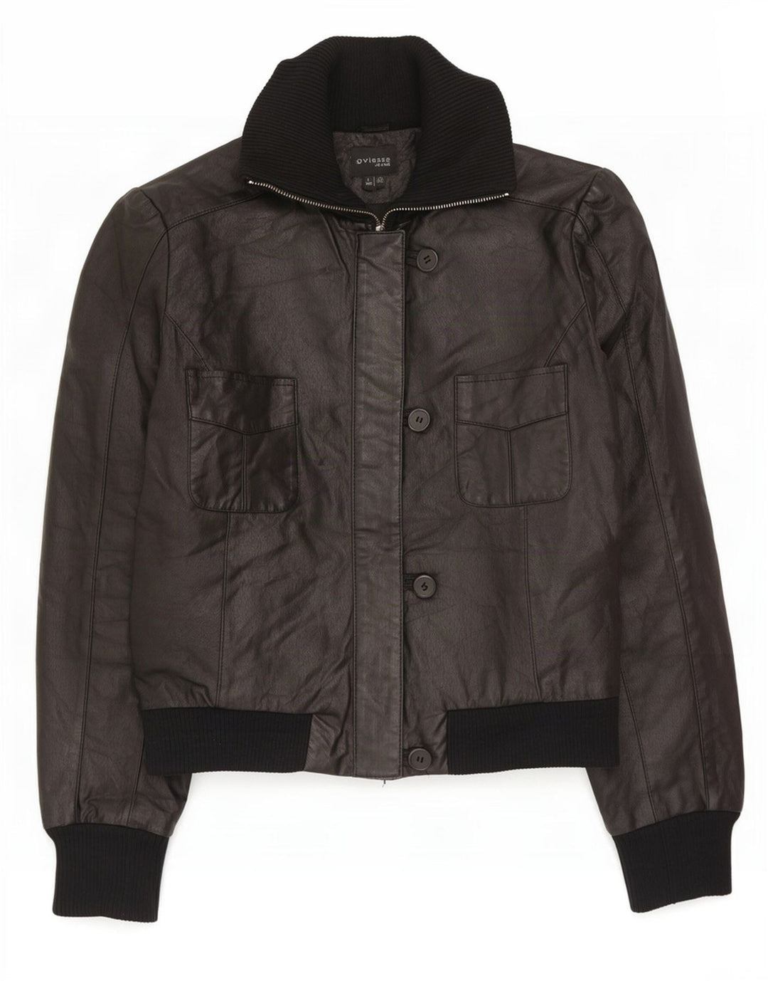 Giacca in Pelle Donna Oviesse IT 46 Large Nera