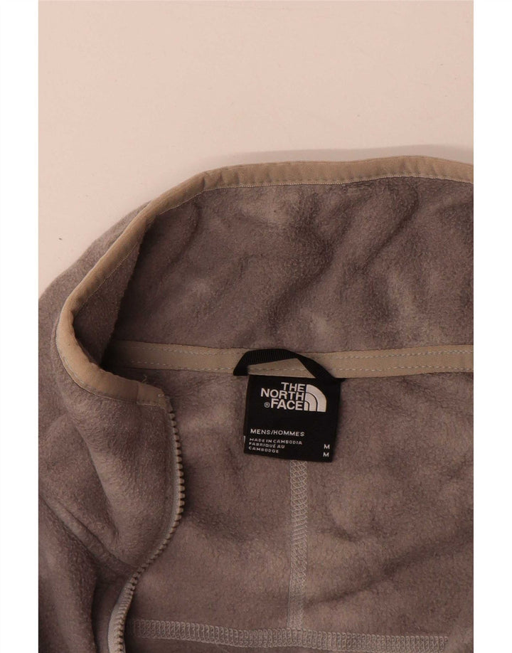 Maglione in pile da uomo The North Face con zip e collo in poliestere tie-dye grigio medio