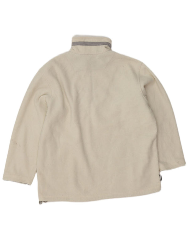 Maglione in pile da donna con collo e zip Lotto UK 18 XL poliestere bianco sporco