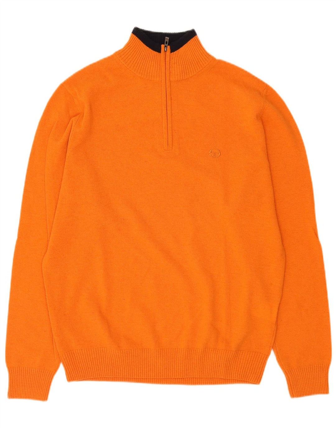 Sergio Tacchini Maglione da uomo con zip e collo grande in lana arancione