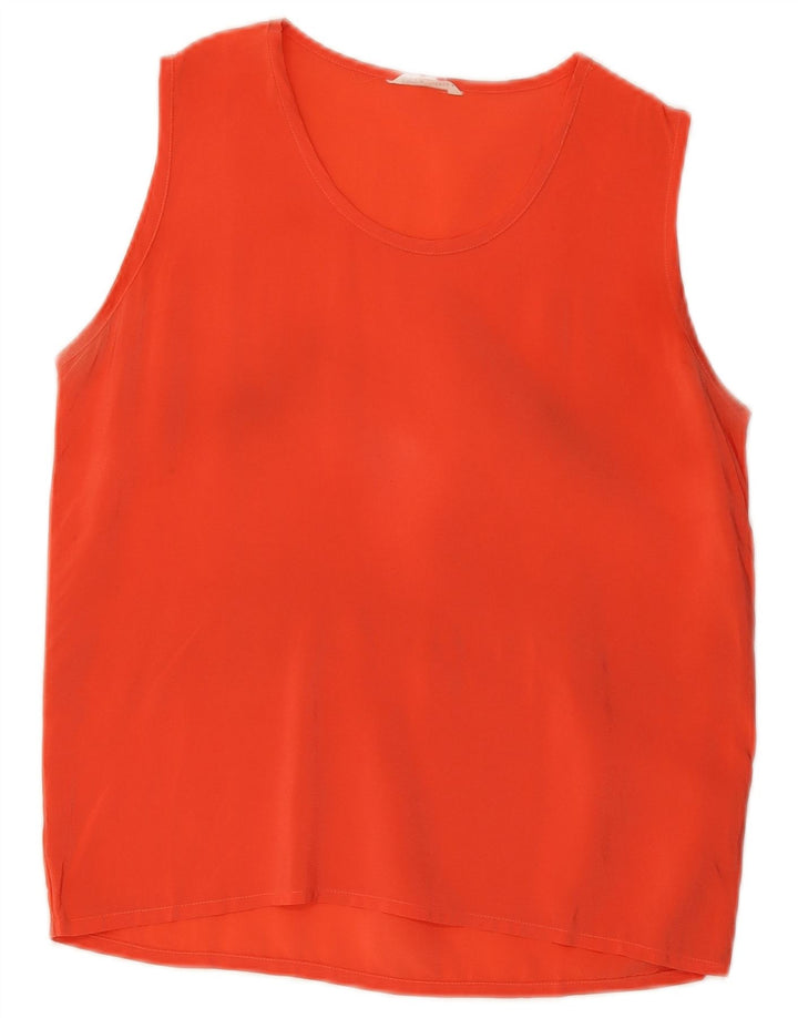 Camicetta da donna vintage Top UK 10 piccola seta arancione