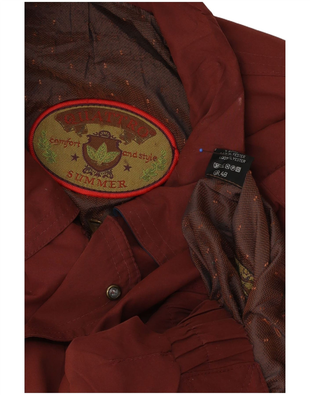 Giubbotto bomber vintage da uomo vestibilità ampia IT 48 poliestere marrone medio
