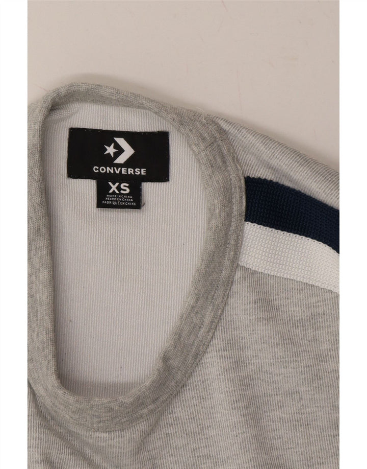CONVERSE Womens Crop Sweatshirt Jumper UK 6 XS Grey Vintage Converse and Second-Hand Converse from Messina Hembry 