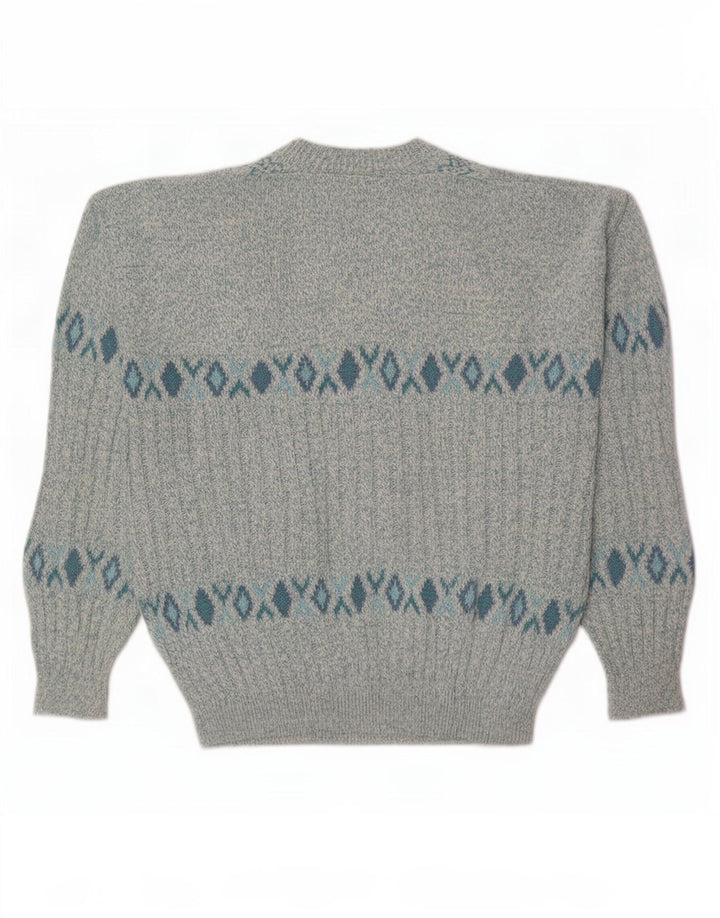 Polo Nord Maglione da uomo Evolution con scollo a V Blu medio geometrico