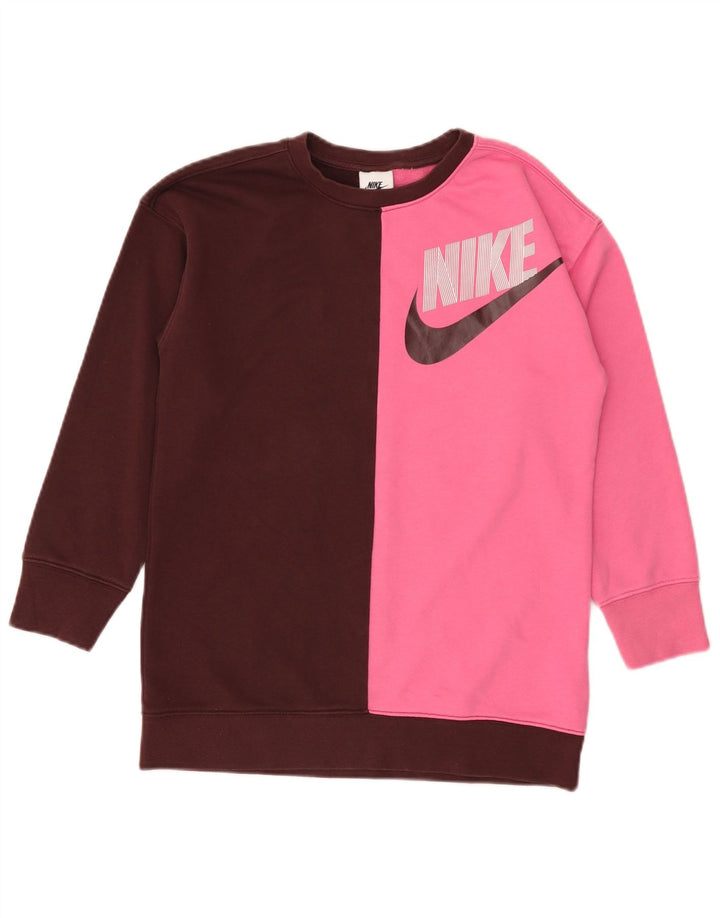 Felpa grafica per ragazze Nike, maglione, 10-11 anni, colore marrone medio