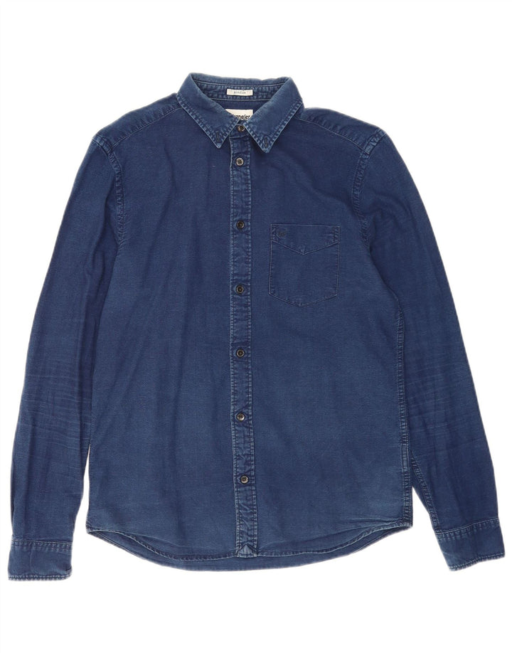 Camicia di jeans da uomo Wrangler piccola in cotone blu navy