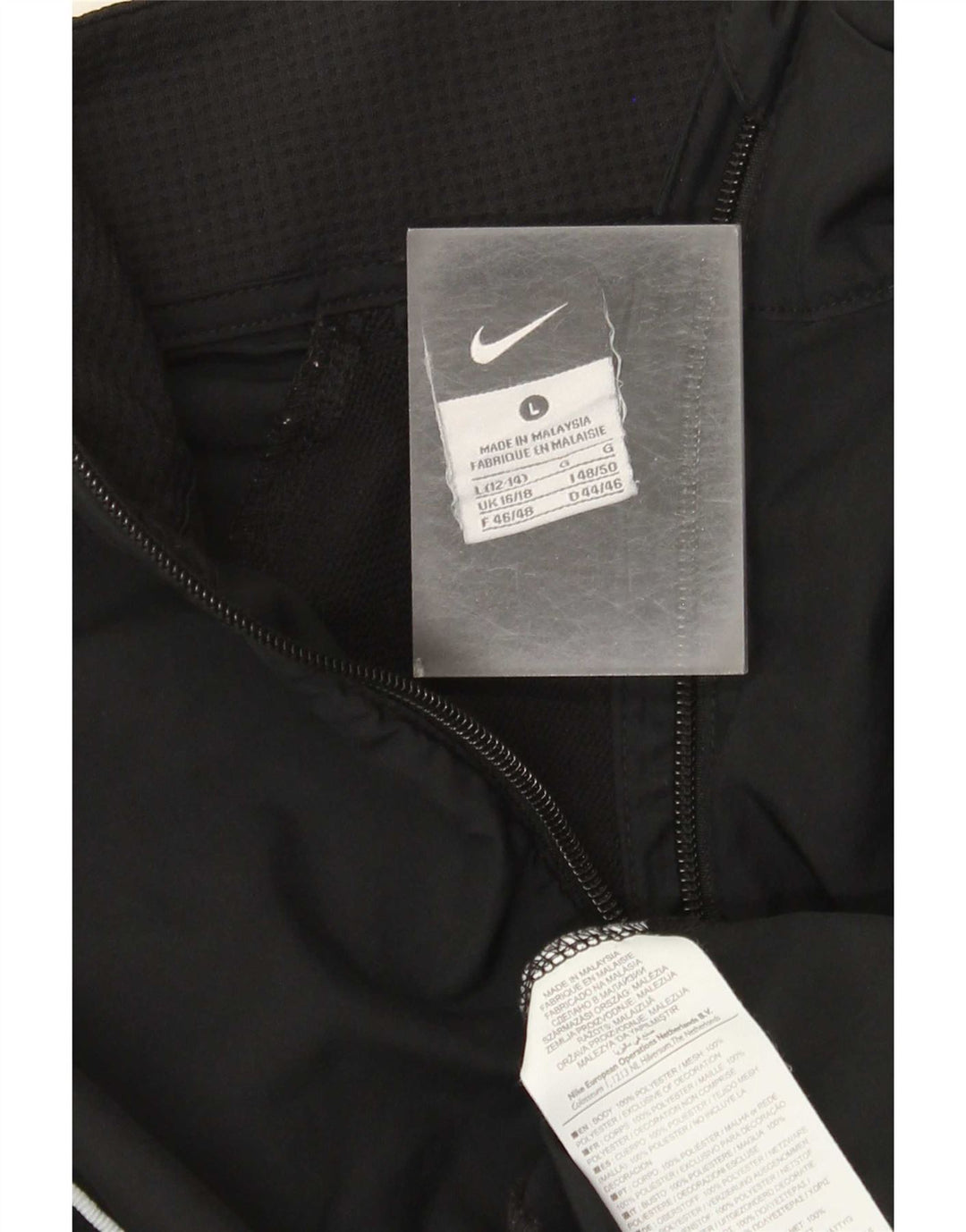 Giacca da tuta da donna Nike UK 16/18 Large Nero Poliestere