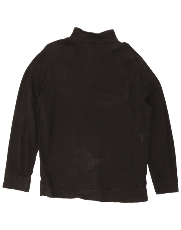 Polo Ralph Lauren Felpa da uomo con collo con zip, maglione grande, cotone nero