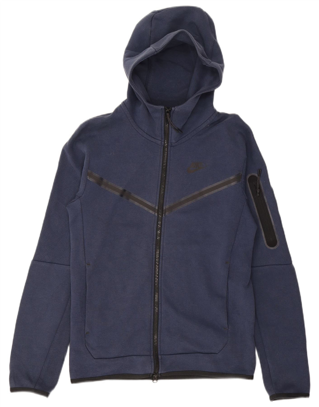 Felpa con cappuccio e zip da uomo NIKE XS in cotone blu navy