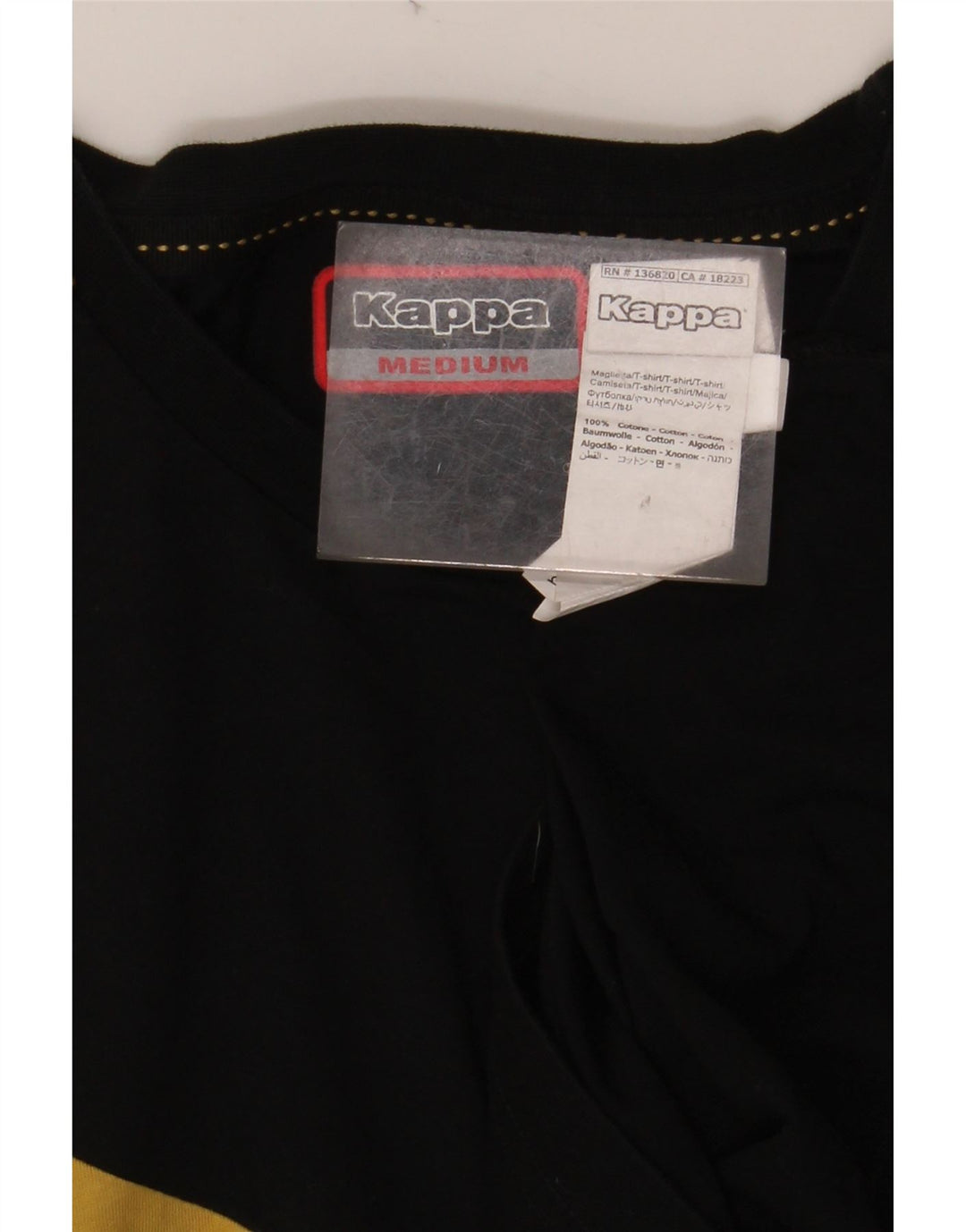 T-shirt grafica da uomo KAPPA Top in cotone color block medio nero