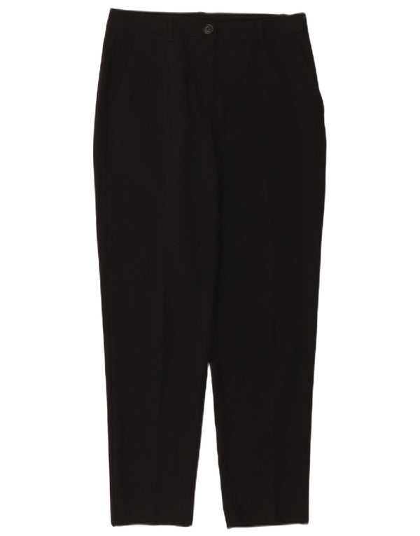 Pantaloni chino affusolati da donna Benetton UK 10 Small W28 L27 Poliestere nero